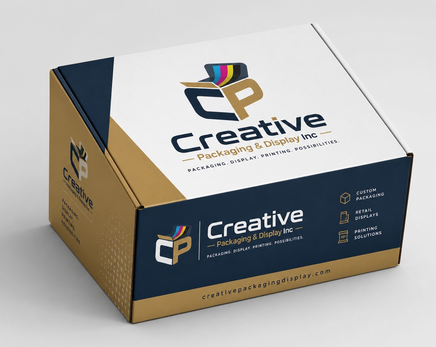 Stacked custom cardboard boxes ready for production